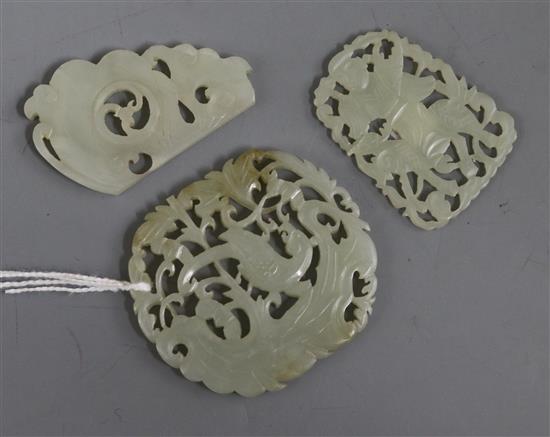 Three 19th/20th century jade plaques